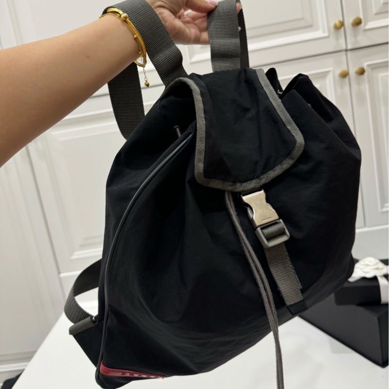 prada 黑 尼龍 後背包 肩背包 手提包 雙肩包-6