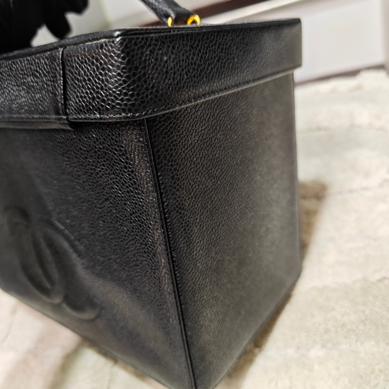 Chanel Vintage 女神荔枝牛皮化妝箱 標卡齊-20