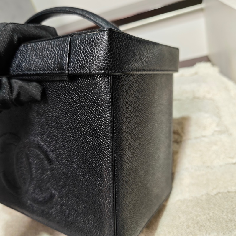 Chanel Vintage 女神荔枝牛皮化妝箱 標卡齊-21