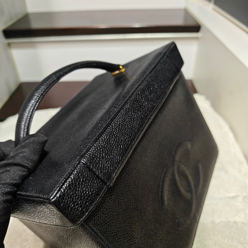 Chanel Vintage 女神荔枝牛皮化妝箱 標卡齊-22