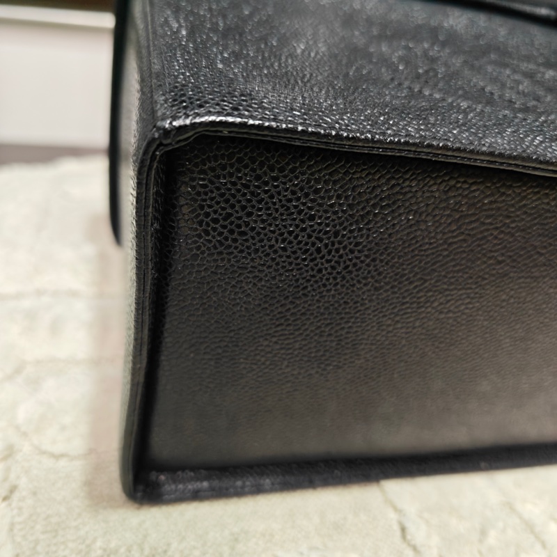 Chanel Vintage 女神荔枝牛皮化妝箱 標卡齊-24