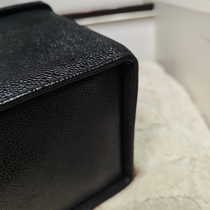 Chanel Vintage 女神荔枝牛皮化妝箱 標卡齊-27