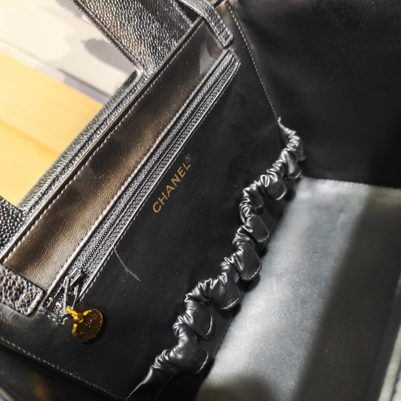 Chanel Vintage 女神荔枝牛皮化妝箱 標卡齊-33