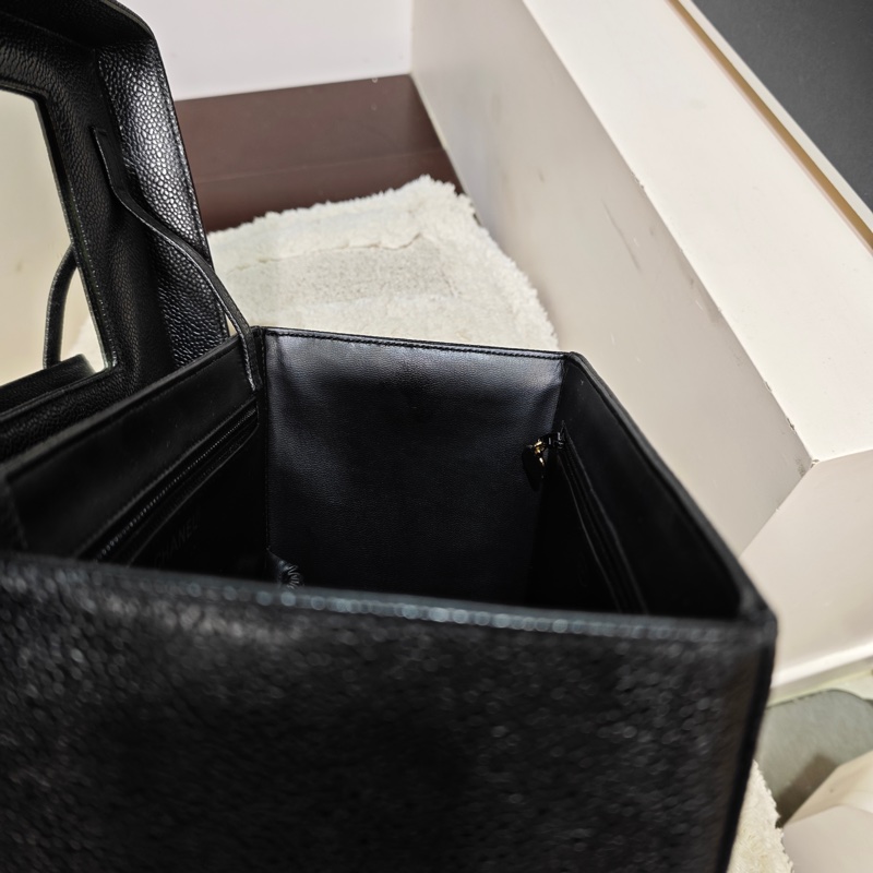 Chanel Vintage 女神荔枝牛皮化妝箱 標卡齊-34