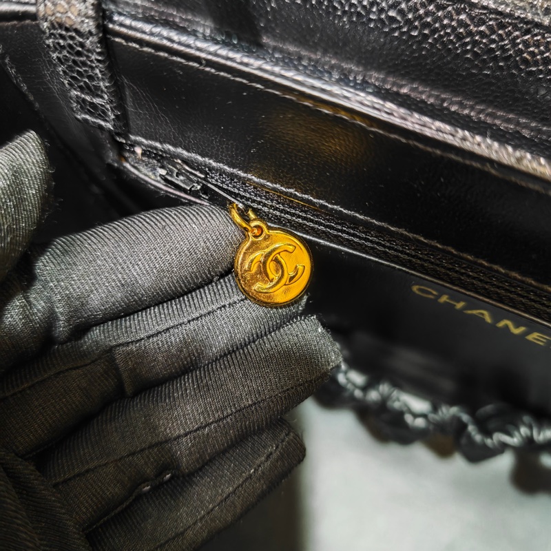 Chanel Vintage 女神荔枝牛皮化妝箱 標卡齊-37