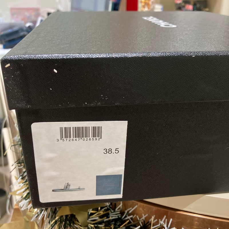 香奈兒皮穿鏈雙C Logo穿趾拖鞋-45