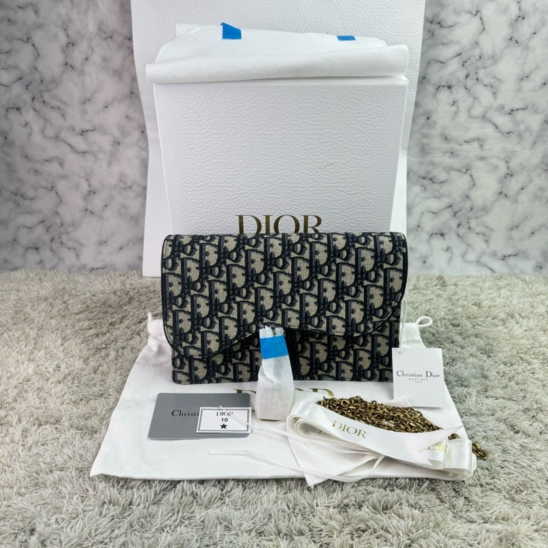 Dior迪奧 經典Saddle系列Oblique提花帆布WOC（大款）-0