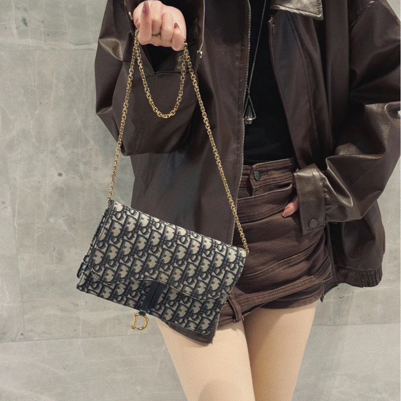 Dior迪奧 經典Saddle系列Oblique提花帆布WOC（大款）-2