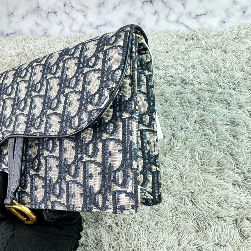 Dior迪奧 經典Saddle系列Oblique提花帆布WOC（大款）-8