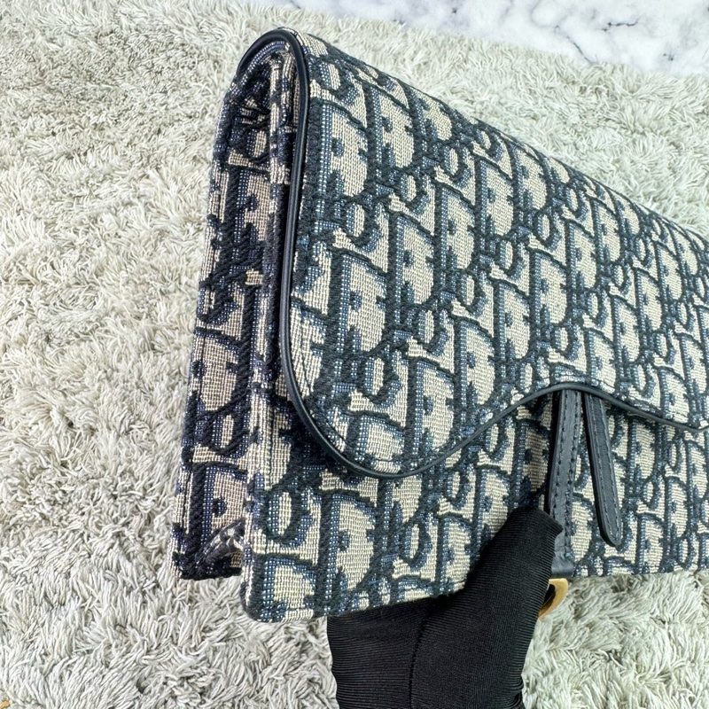 Dior迪奧 經典Saddle系列Oblique提花帆布WOC（大款）-9