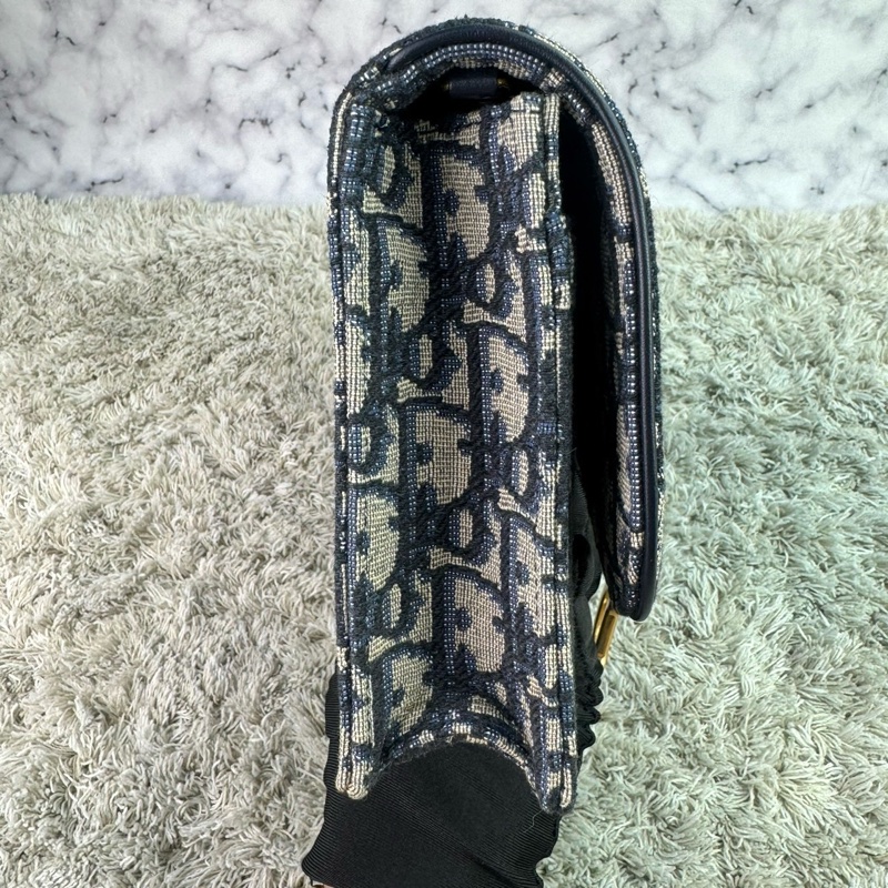 Dior迪奧 經典Saddle系列Oblique提花帆布WOC（大款）-12