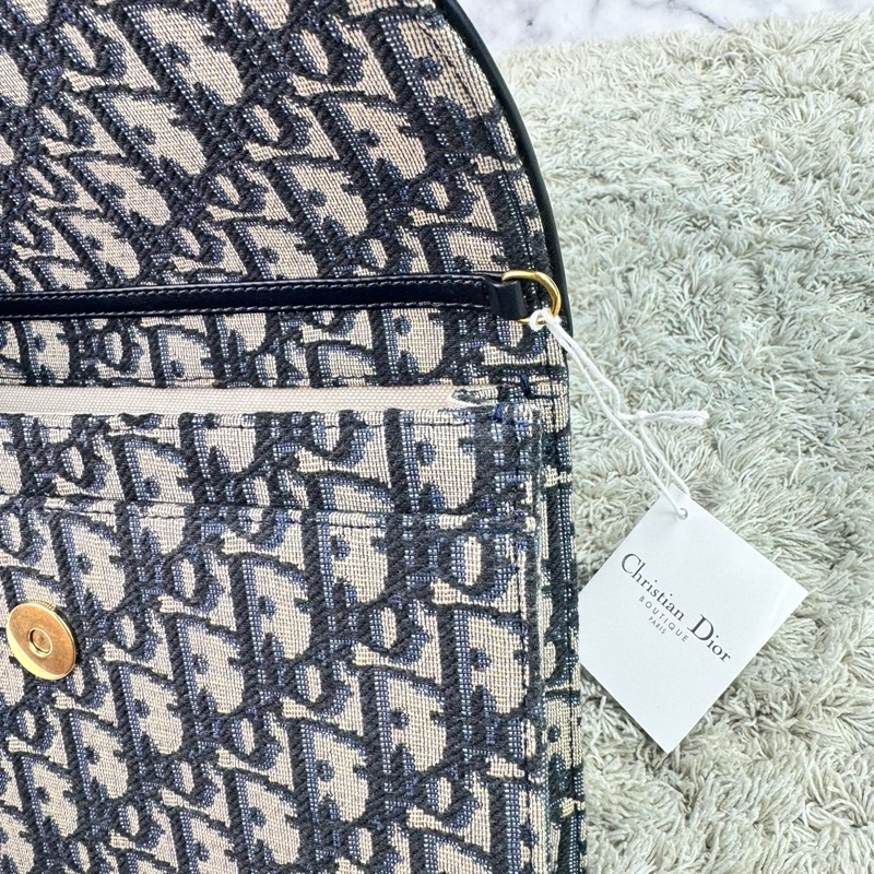Dior迪奧 經典Saddle系列Oblique提花帆布WOC（大款）-23
