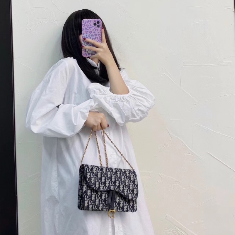 Dior迪奧 經典Saddle系列Oblique提花帆布WOC（大款）-34