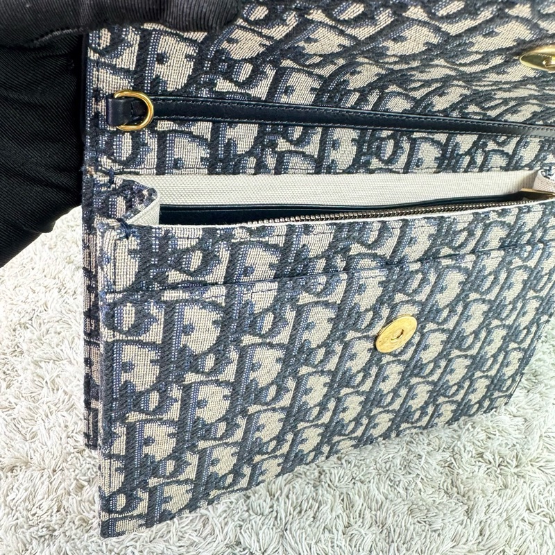 Dior迪奧 經典Saddle系列Oblique提花帆布WOC（大款）-37