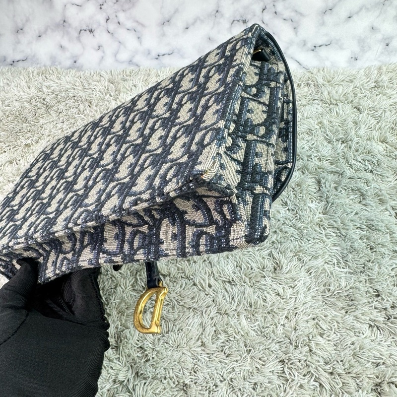 Dior迪奧 經典Saddle系列Oblique提花帆布WOC（大款）-38