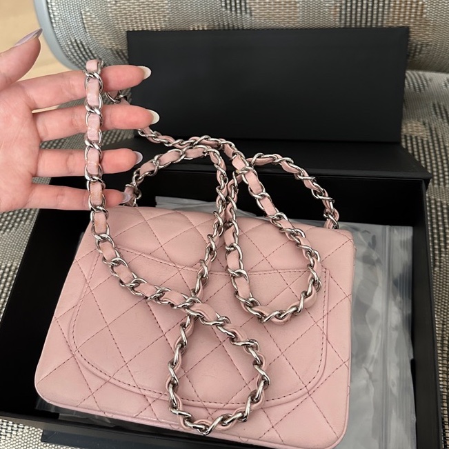 Chanel 櫻花粉方胖子-15