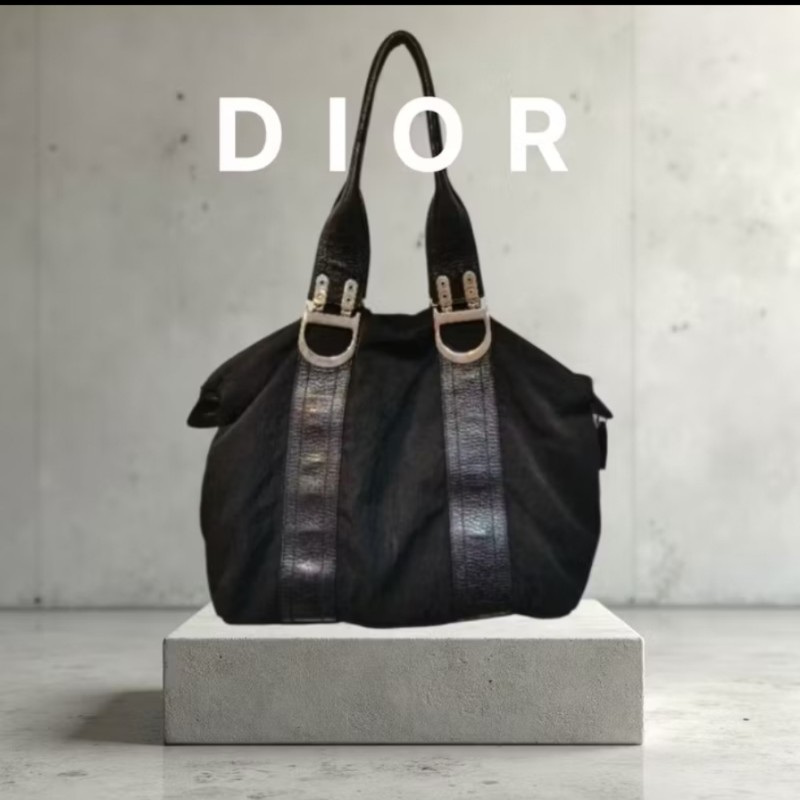 ㊣✨Christian Dior✨迪奧 CD 黑色 金屬 托特包 手拿包 通勤包 媽媽包/二手包/保證正品🌳二手樹屋🌳-0