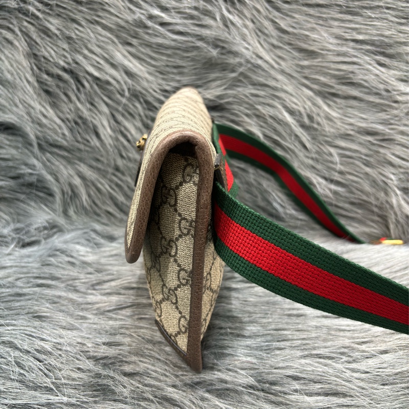 GUCCI 493930 字紋 綠紅綠 虎頭包 斜背包 相機包 手拿包 腰包 胸口包 霹靂包-3