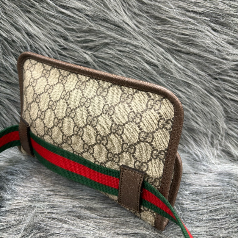 GUCCI 493930 字紋 綠紅綠 虎頭包 斜背包 相機包 手拿包 腰包 胸口包 霹靂包-9