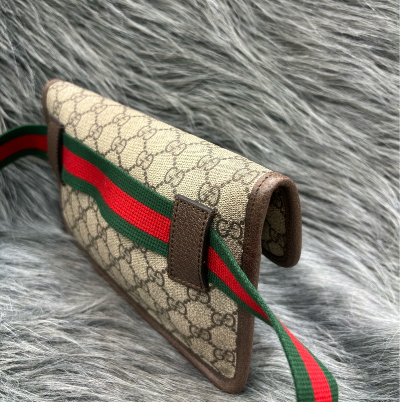 GUCCI 493930 字紋 綠紅綠 虎頭包 斜背包 相機包 手拿包 腰包 胸口包 霹靂包-13