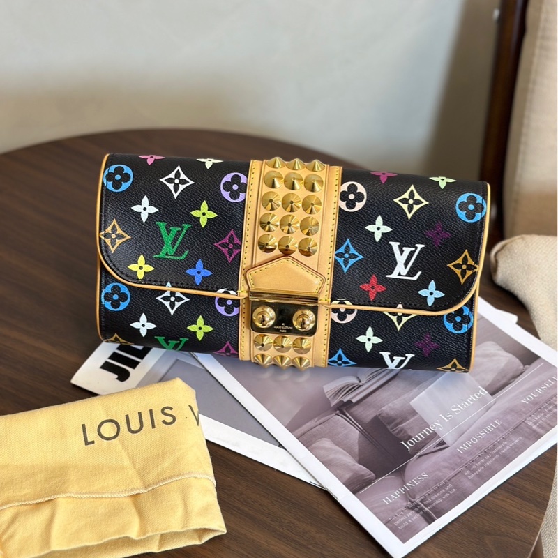 Lv 黑三彩晚宴手拿包-0