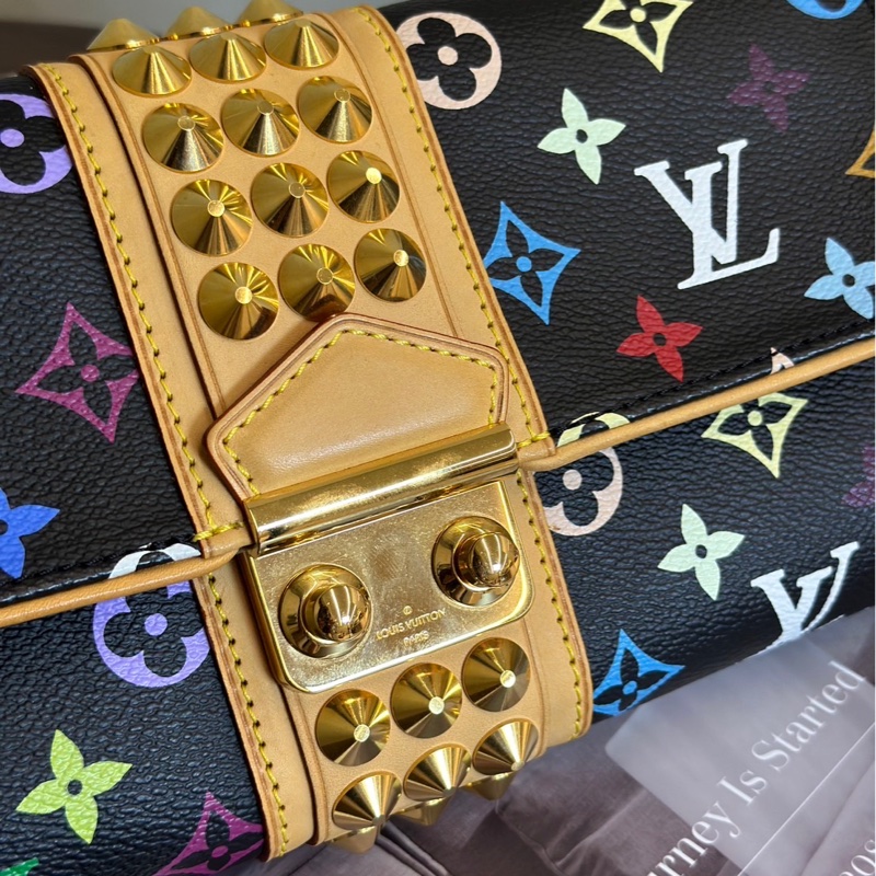 Lv 黑三彩晚宴手拿包-5