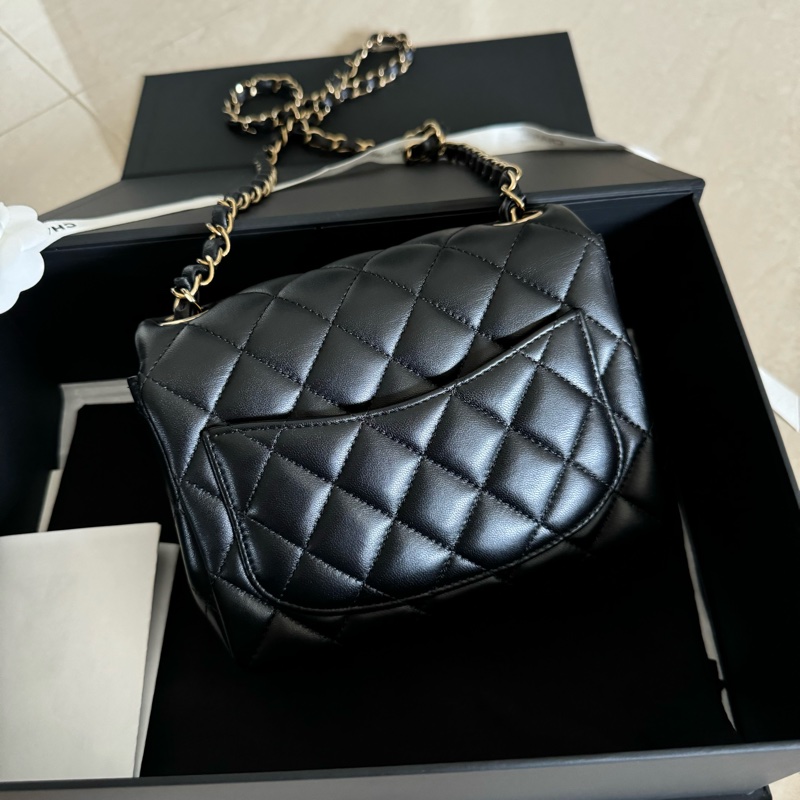 買到賺到🤍23年芯片款99新 正品全配 Chanel cf 17方胖子 黑金羊皮 香奈兒經典方胖-11