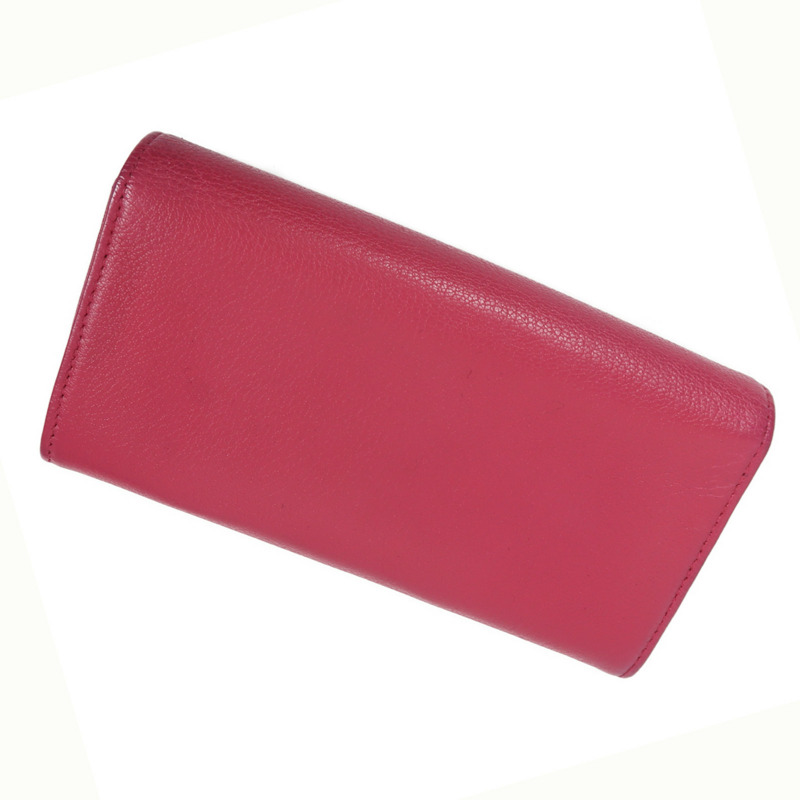 CHANEL 【激減優惠】牛皮皮革Long Wallet銀扣長錢包粉紅色-3