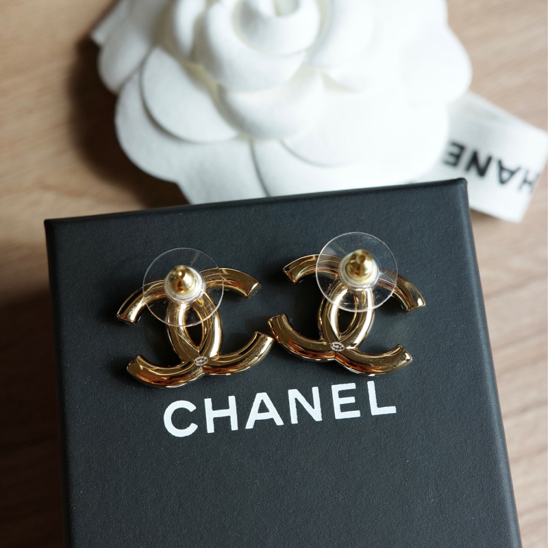 （sold❌) Chanel 香奈兒24a手工坊雙c珍珠水鑽耳針-3