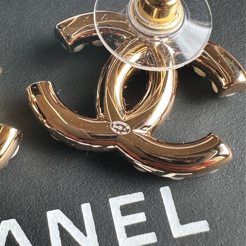 （sold❌) Chanel 香奈兒24a手工坊雙c珍珠水鑽耳針-5