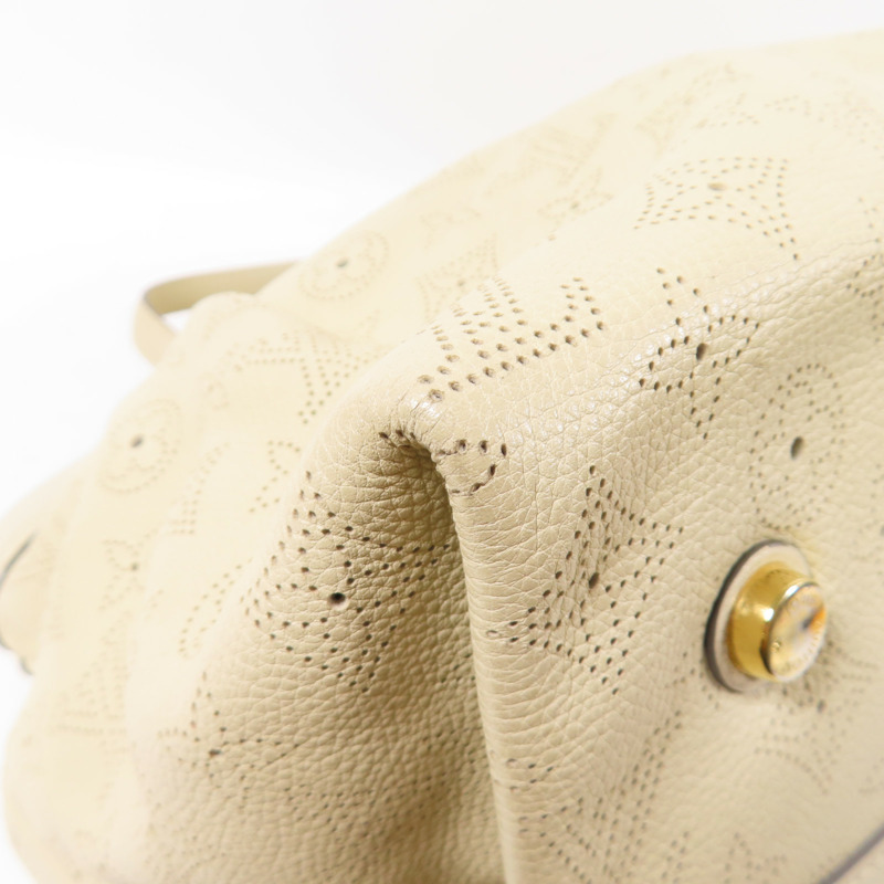 LOUIS VUITTON 【激減優惠】Mahina Cirrus MM金扣手挽袋米色-10