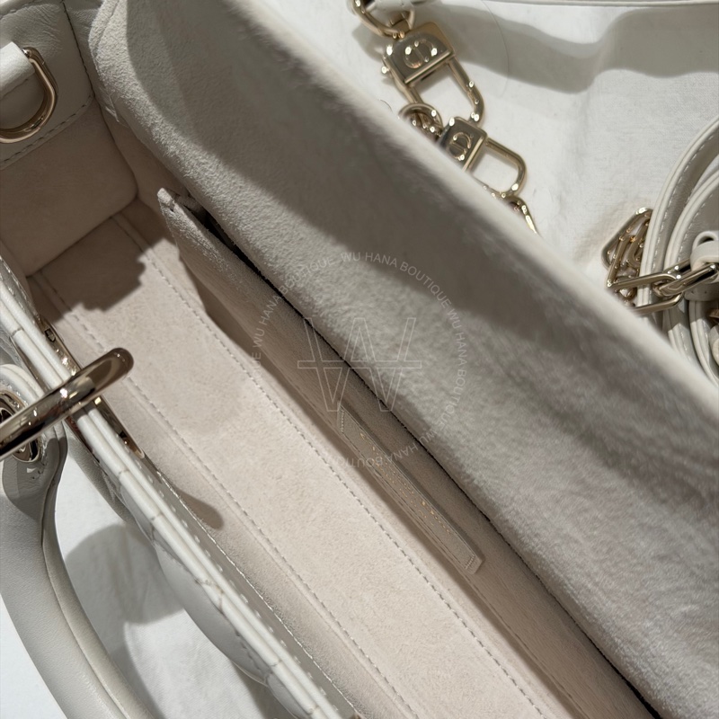 🤍Dior LADY D-JOY / Dior橫黛妃/DiorDjoy/Dior黛妃包/Dior手拿包(奶油白)🤍無花果精品-6