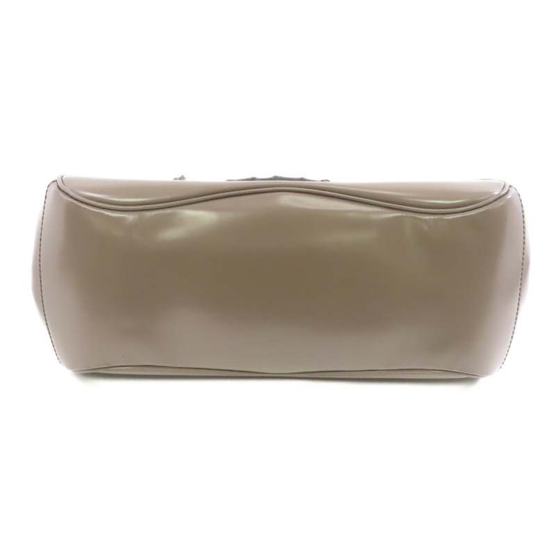 GUCCI 【激減優惠】牛皮皮革Handbag銀扣手挽袋灰色-3