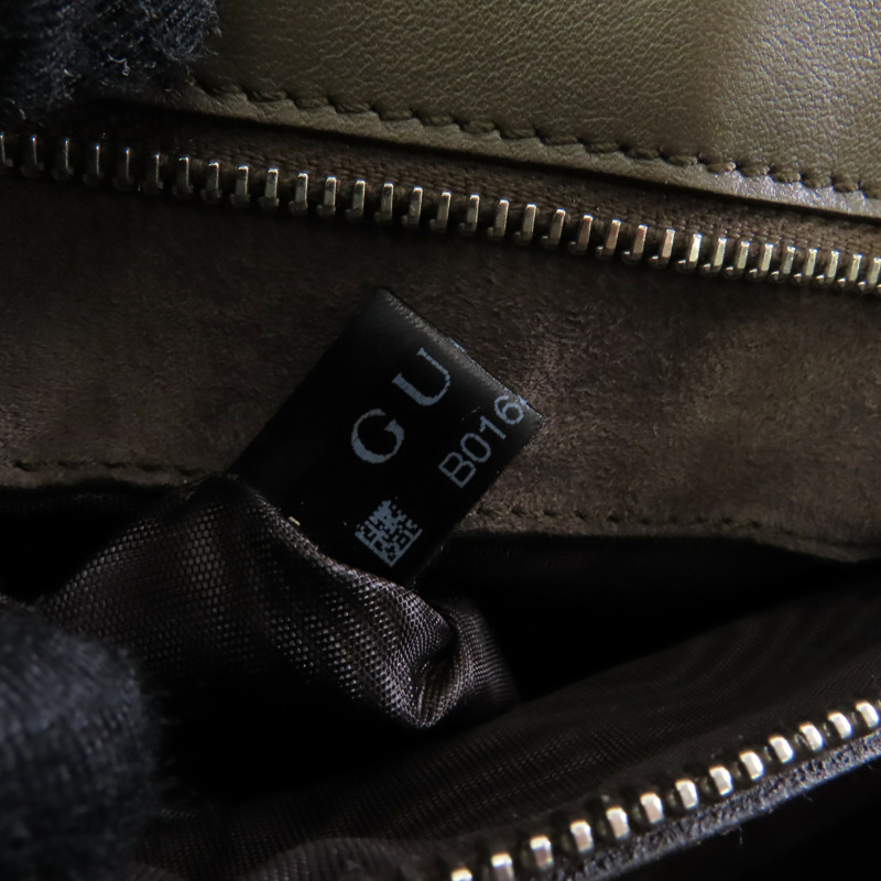 GUCCI 【激減優惠】牛皮皮革Handbag銀扣手挽袋灰色-7
