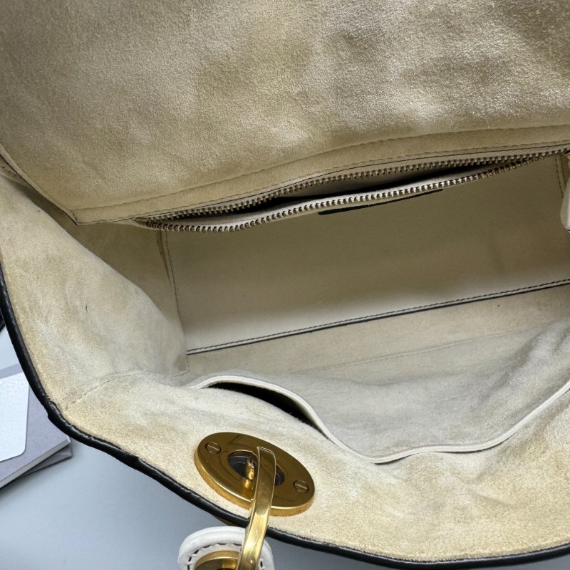 Dior 五格白金黛妃包 鉚釘寬肩帶-18