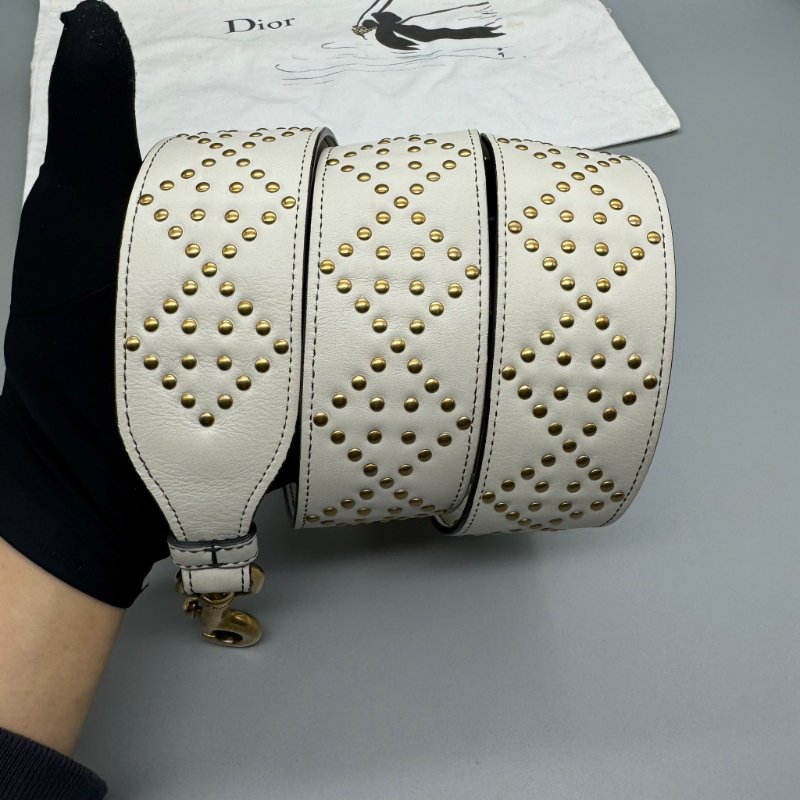 Dior 五格白金黛妃包 鉚釘寬肩帶-20