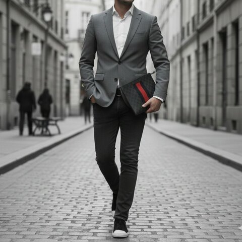 🛍️ 折扣已開啟，現在入手最划算！【GUCCI 古馳】經典GG Supreme系列GG印花藍紅藍織帶手拿包