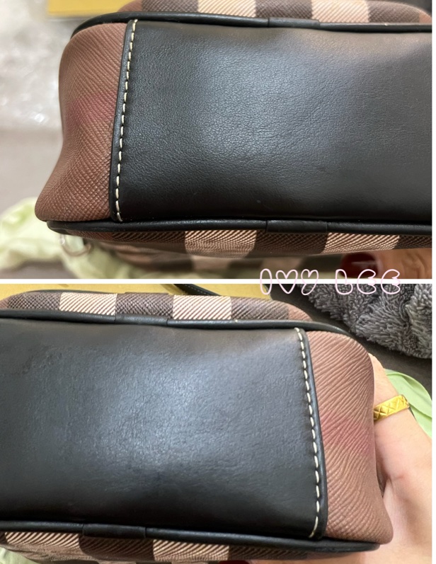 BURBERRY House Check 帆布小牛皮經典格紋 深樺木棕色 斜背包 肩背包 二手精品-16