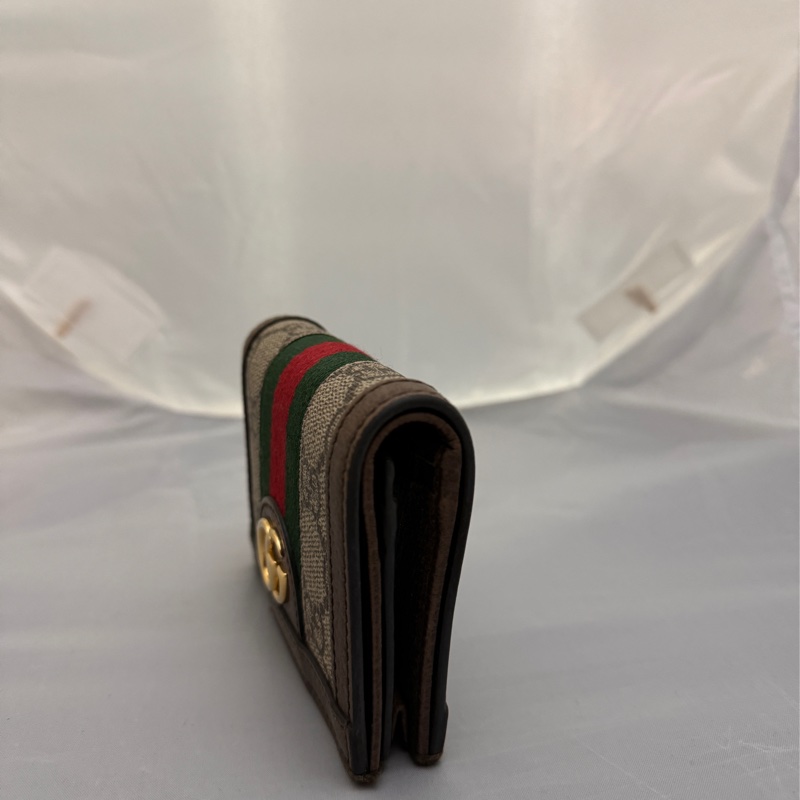 GUCCI GG Ophidia 老花對開短夾（焦糖咖）-1