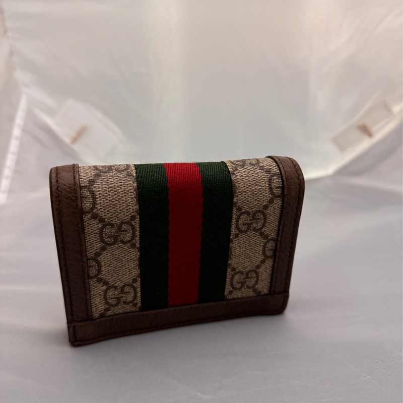 GUCCI GG Ophidia 老花對開短夾（焦糖咖）-6