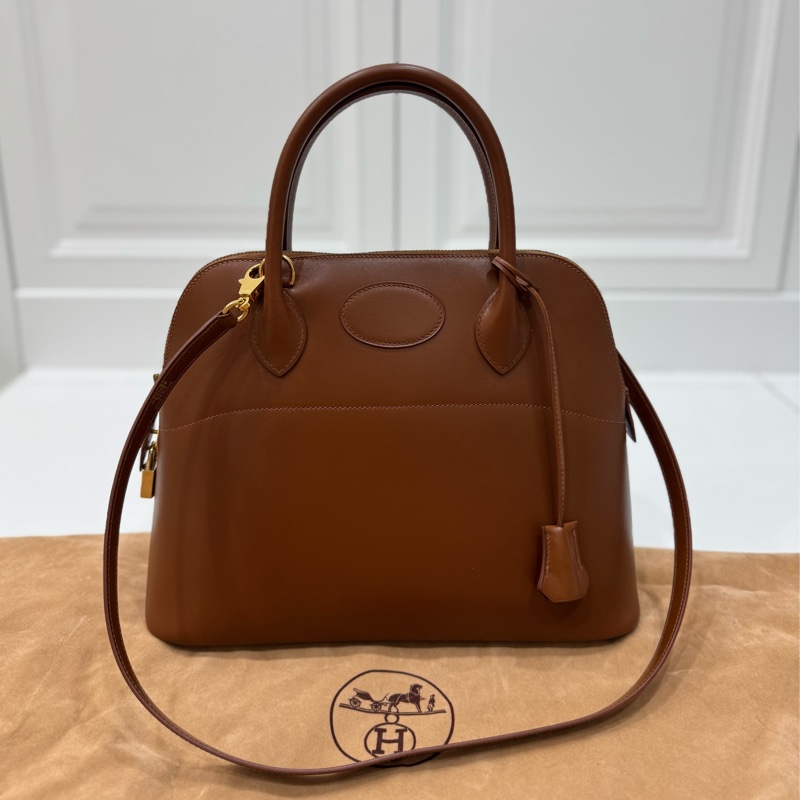 HERMES 愛馬仕 棕色 金棕 31 Bolide 保齡球包 手提包 斜背包 肩背包 側背包-1