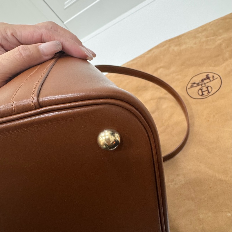HERMES 愛馬仕 棕色 金棕 31 Bolide 保齡球包 手提包 斜背包 肩背包 側背包-17