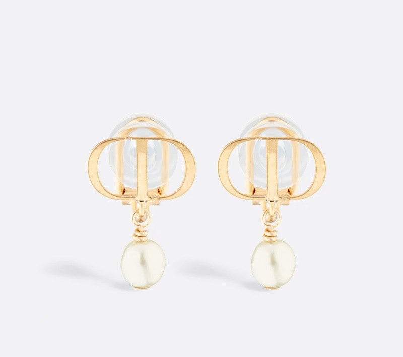DIOR  Petit CD 夾式珍珠耳環-3