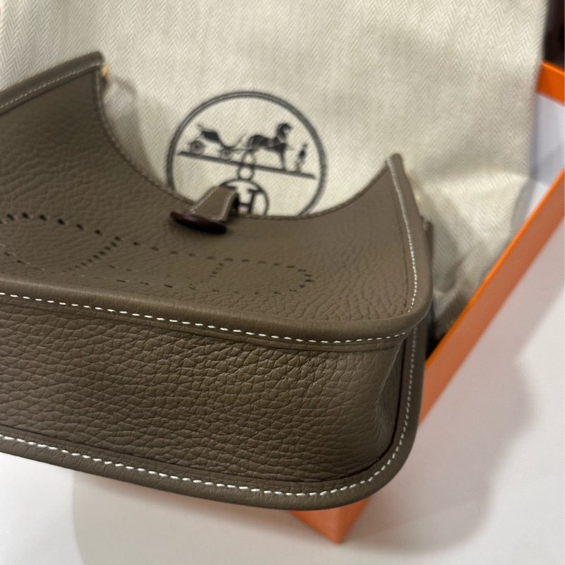 HERMES mini evelyne 16 大象灰金扣-4