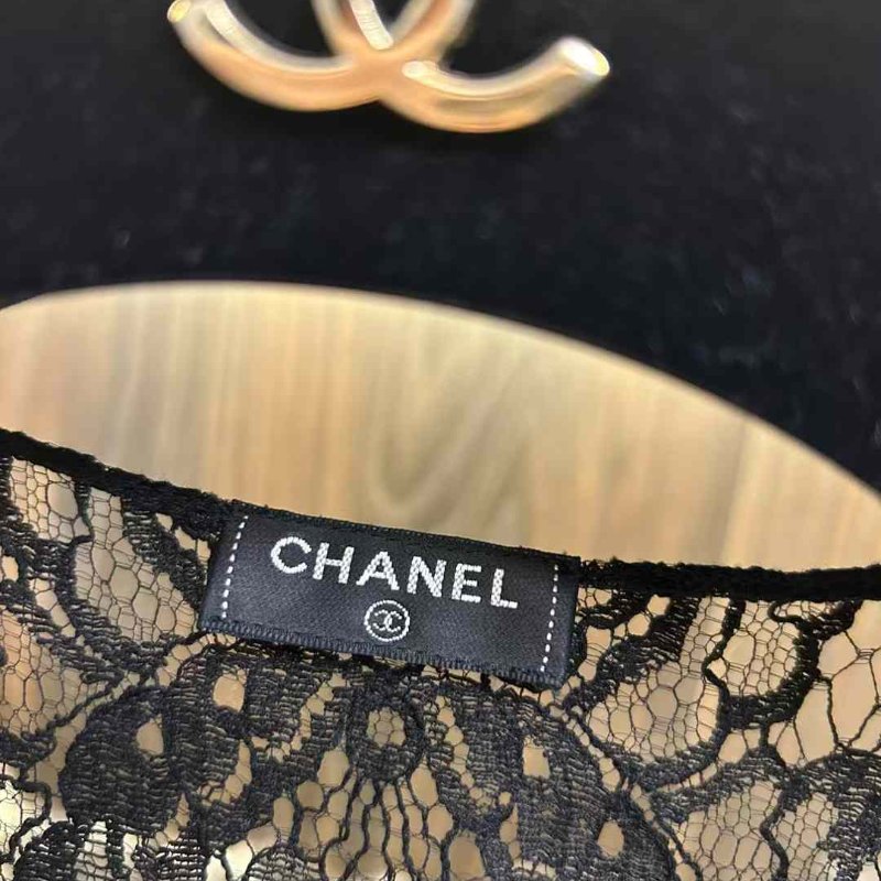 Chanel 蕾絲上衣 36號 非常新 洗標拆了 領標還在-4