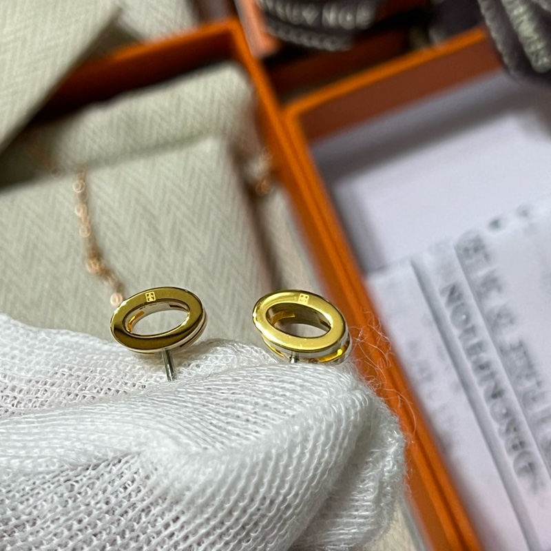 售HERMES・愛馬仕#mini pop H #耳釘奶白色-6