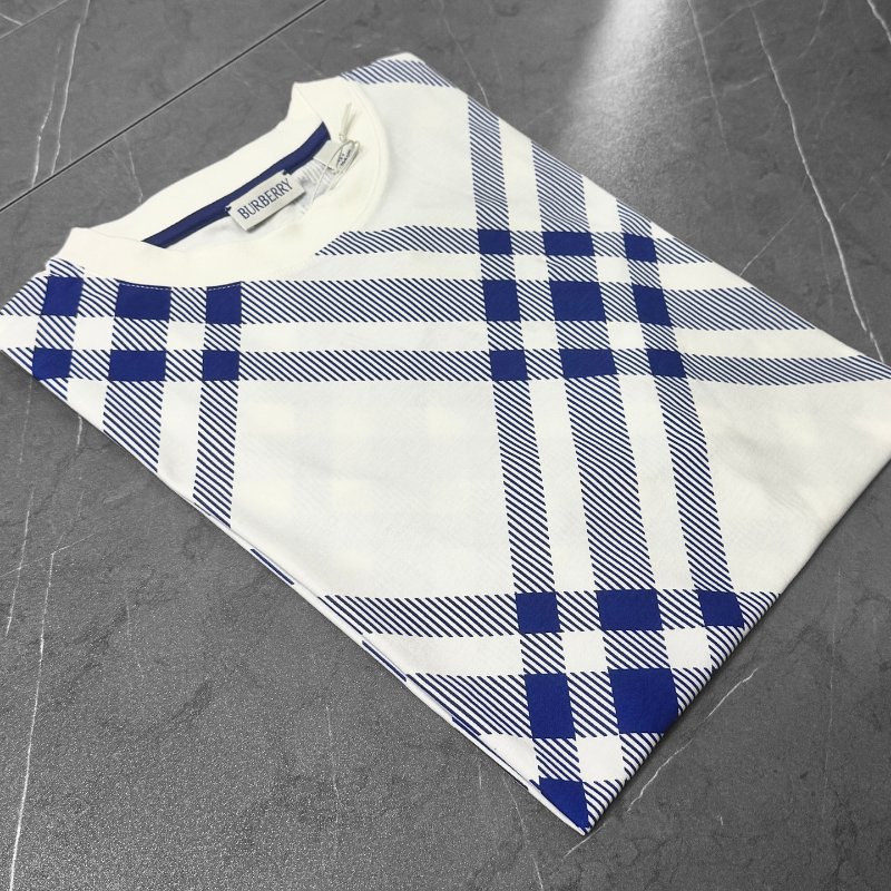 🤣 雙11到了，我的理智正式下線 💸【BURBERRY 巴寶莉】格紋棉質T 卹 騎士藍/ 鹽晶色-1