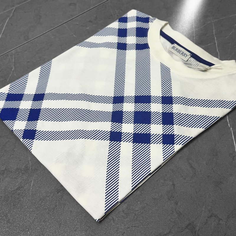 🤣 雙11到了，我的理智正式下線 💸【BURBERRY 巴寶莉】格紋棉質T 卹 騎士藍/ 鹽晶色-2