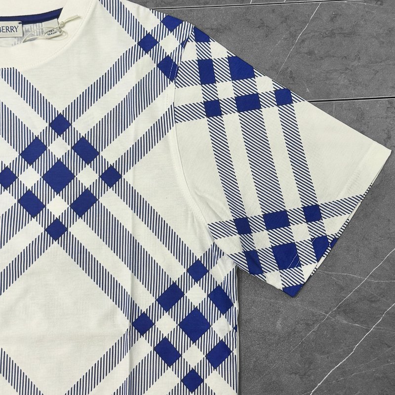 🤣 雙11到了，我的理智正式下線 💸【BURBERRY 巴寶莉】格紋棉質T 卹 騎士藍/ 鹽晶色-3