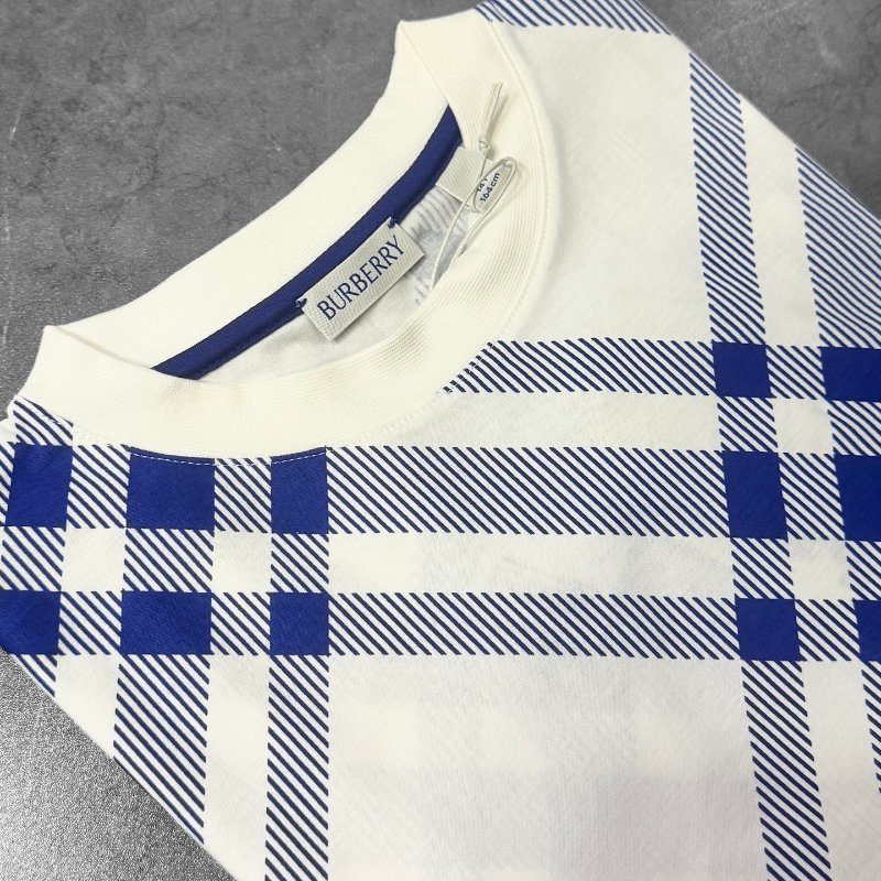🤣 雙11到了，我的理智正式下線 💸【BURBERRY 巴寶莉】格紋棉質T 卹 騎士藍/ 鹽晶色-4